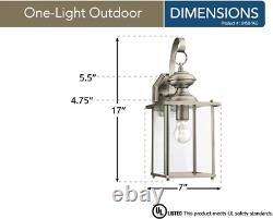 Sea Gull 8458-965 One Light Antique Brushed Nickel Lantern, Silver