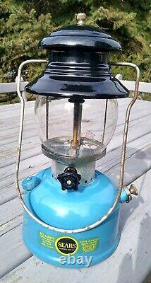 Sears Blue Model 476.72211 Single Mantle Lantern Made By Coleman Co In 1968