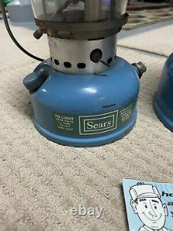 Sears Coleman Vintage Lantern 72215 Model Date 2-71 Frosted Glass Globe + Heater
