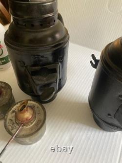 Set Of 2 Vintage Dietz Antique Buggy Carriage Auto Lantern OEM Red Lens