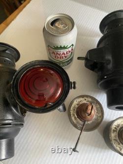 Set Of 2 Vintage Dietz Antique Buggy Carriage Auto Lantern OEM Red Lens