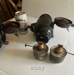 Set Of 2 Vintage Dietz Antique Buggy Carriage Auto Lantern OEM Red Lens
