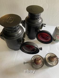 Set Of 2 Vintage Dietz Antique Buggy Carriage Auto Lantern OEM Red Lens