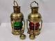 Set of 2 Antique Anchor Oil Lamp, Vintage Marine Lantern, Nautical Ship Oil Lamp