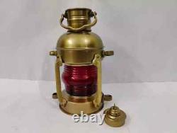 Set of 2 Antique Anchor Oil Lamp, Vintage Marine Lantern, Nautical Ship Oil Lamp