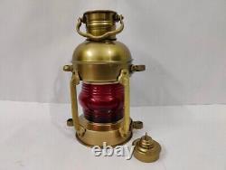 Set of 2 Antique Anchor Oil Lamp, Vintage Marine Lantern, Nautical Ship Oil Lamp