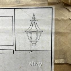 Set of 2 Vintage new in box Hanover Lantern 6305 Antique rust frosted glass post