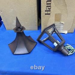 Set of 2 Vintage new in box Hanover Lantern 6305 Antique rust frosted glass post