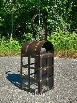 Set of 3 Antique Copper Wall Mounting Outdoor Electric Lanterns Beautiful
