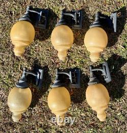 Set of 6 Sternberg Lantern Sconce Lights Exterior Fixture Antique Vintage Acorn
