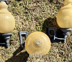 Set of 6 Sternberg Lantern Sconce Lights Exterior Fixture Antique Vintage Acorn