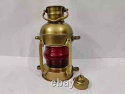 Set of Antique Anchor Oil Lamp Vintage Marine Lantern, Nautical Ship Oil Lamp