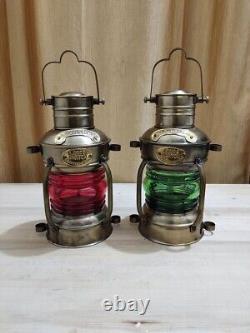 Ship Decor, Decorative Kerosene Lantern Antique, Vintage Brass Oil Lamp Nautical