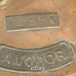 Ship Dock Lantern Lamp Brass Copper Glass Anchor Maritime Navigation Antique 13