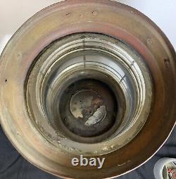 Ship Dock Lantern Lamp Brass Copper Glass Anchor Maritime Navigation Antique 13