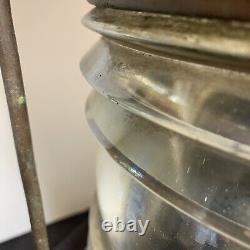 Ship Dock Lantern Lamp Brass Copper Glass Anchor Maritime Navigation Antique 13