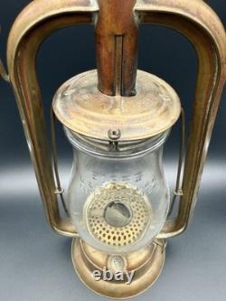 Small Dietz US Brass Tubular Lantern Original Globe Lift Wire LW VGC