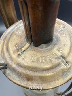 Small Dietz US Brass Tubular Lantern Original Globe Lift Wire LW VGC