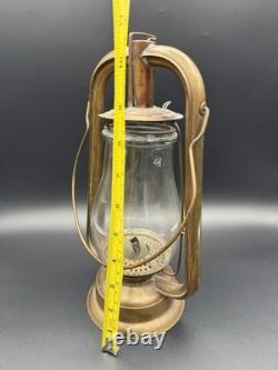 Small Dietz US Brass Tubular Lantern Original Globe Lift Wire LW VGC