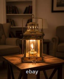 Solid Brass Nautical Ship Anchor Lantern Vintage Handmade Maritime Kerosene Oi