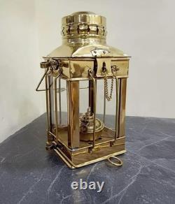 Solid Brass Nautical Ship Anchor Lantern Vintage Handmade Maritime Kerosene Oi