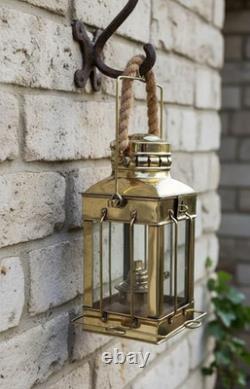 Solid Brass Nautical Ship Anchor Lantern Vintage Handmade Maritime Kerosene Oi