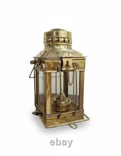 Solid Brass Nautical Ship Anchor Lantern Vintage Handmade Maritime Kerosene Oi