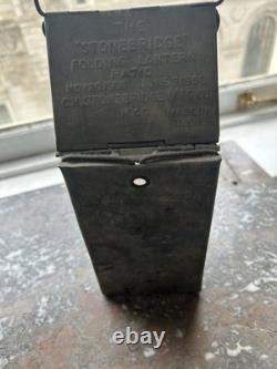 Stonebridge Folding Candle Holder Lantern Mica Window Camping 1906 Made In USA