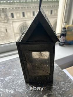 Stonebridge Folding Candle Holder Lantern Mica Window Camping 1906 Made In USA