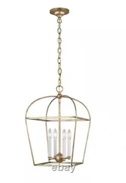 Stonington 4-Light Antique Gild Small Lantern Cage Pendant