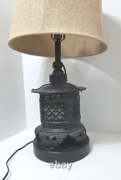 TOUROU Lantern Lamp Conversion Japan antique vintage asian Large Buddhism Rare