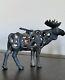 TWO Antique/Vintage Chinese Cast IronMOOSE Lantern Tea Light Candle Holder