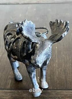 TWO Antique/Vintage Chinese Cast IronMOOSE Lantern Tea Light Candle Holder