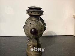 The Neverout Insulated Kerosene Bicycle Safety Lamp Rose MFG Antique