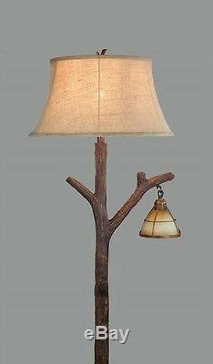 Tree Branch Floor Lamp Glass Lantern Night Light Rustic Cabin Lodge Decor 63.5