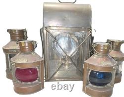 Tung Woo Vintage Ship 5 Latern Set, Stern, Port, Starboard, Masthead & Engine Room