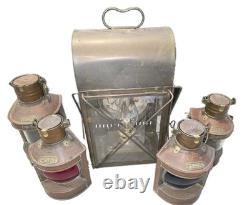 Tung Woo Vintage Ship 5 Latern Set, Stern, Port, Starboard, Masthead & Engine Room