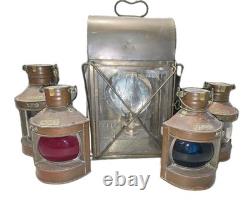 Tung Woo Vintage Ship 5 Latern Set, Stern, Port, Starboard, Masthead & Engine Room