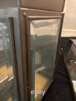 Two Antique New England Brass Carriage House Kerosene Oil Lanterns