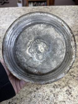 Unique Antique Primitive Tin pressure fed Oil Lantern with Handle
