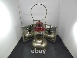 Unusual Amish-converted COLEMAN Quik-Lite AGM GAS LANTERN LAMP withreflector