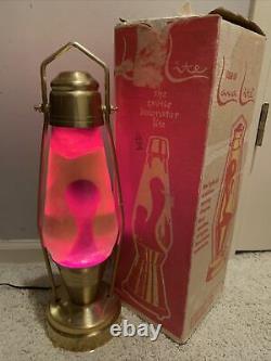 VINTAGE 1970s LANTERN LAVA LAMP RED LAVA GOLDEN COACH LANTERN With Box