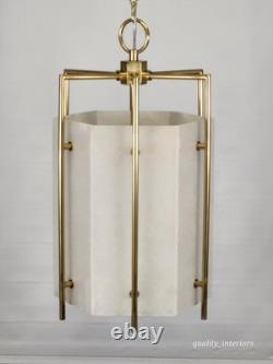 VINTAGE 1990s Hudson Valley Lighting Flatbush Alabaster Stone Lantern