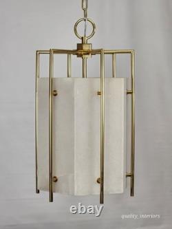VINTAGE 1990s Hudson Valley Lighting Flatbush Alabaster Stone Lantern