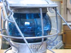 VINTAGE ADLAKE KERO C. P. R. RAOLWAY LANTERN WithBLUE/GR
