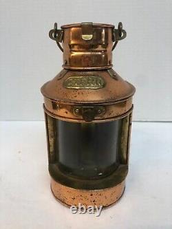 VINTAGE ANTIQUE STERN Ship Nautical Lantern Copper Brass