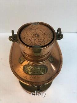 VINTAGE ANTIQUE STERN Ship Nautical Lantern Copper Brass