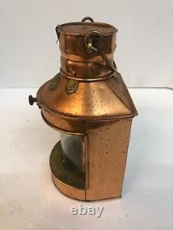 VINTAGE ANTIQUE STERN Ship Nautical Lantern Copper Brass