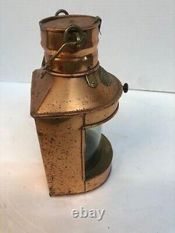 VINTAGE ANTIQUE STERN Ship Nautical Lantern Copper Brass