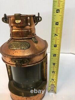 VINTAGE ANTIQUE STERN Ship Nautical Lantern Copper Brass